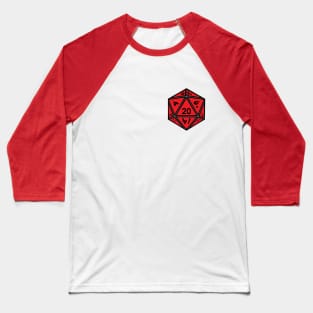 (Pocket) Red D20 Dice (Black Outline) Baseball T-Shirt